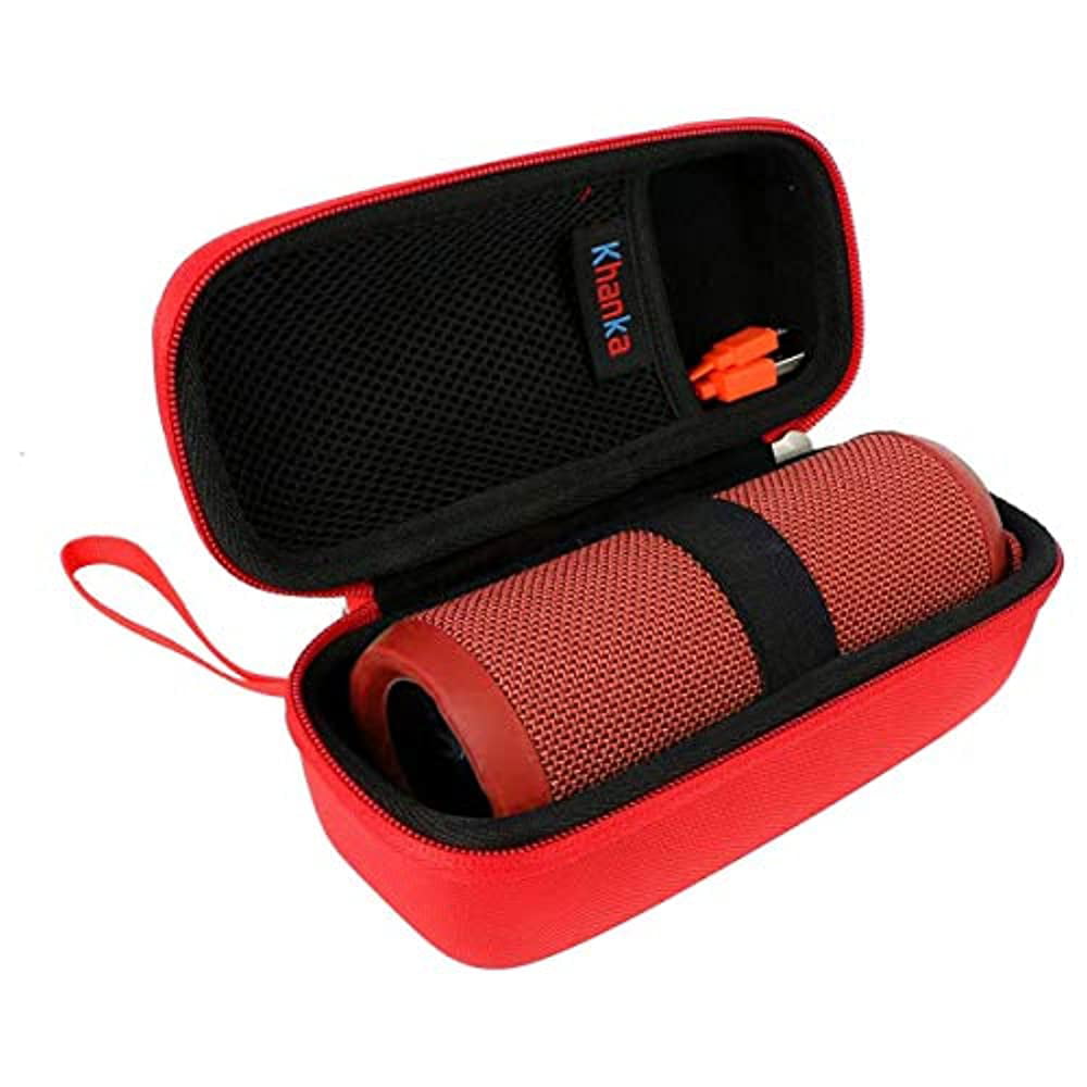 Stramme kryds vores Khanka Hard Case Portable Bag for JBL Flip 3 & Flip 4 Waterproof  Splashproof Portable Wireless Bluetooth Speaker - Red - Walmart.com
