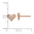 thumbnail image 2 of 925 Sterling Silver Rhodium and Rose Gold Plated Cubic Zirconia Love Heart Post Earrings 6.9x8.8mm Wide Stud Earring for, 2 of 2
