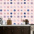 thumbnail image 5 of Peel and Stick Wallpaper Contact Paper Boho Floral Navy Pink Orange Geometric Shapes Abstract Patterns Self Adhesive and Removable 17.7in x 118in, 5 of 8