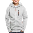 thumbnail image 2 of mgoYE Boys Hoodies - Kids Long Sleeve Hooded Sweatshirts Teens Pullover Tops Clothes(Light Gray,10-11 Years), 2 of 5
