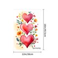 thumbnail image 4 of Amhnf Linen Garden Flag With Heart And Floral Design For Home Outdoor Garden Yard Decor 12x18 inch, 4 of 5