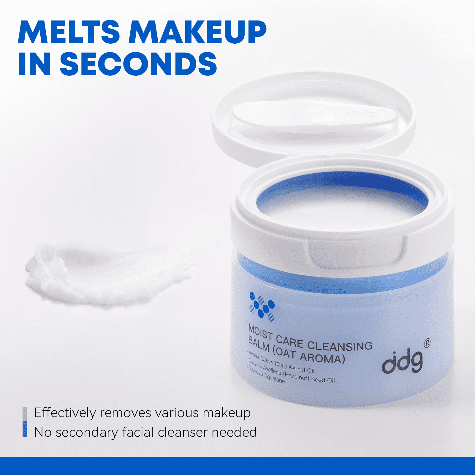 ddg Cleansing Balm Set,Makeup Remover Balm for Sensitive Skin,Facial Cleanser for Heavy Makeup Removal,with Natural Plant Oils,Nourish & Hydrate（100ml&3ml*10)）