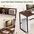 thumbnail image 6 of 55" Reversible L-Shaped Desk with Storage Hutch, Wood Computer Desk for Home Office , Gaming,Walnut, 6 of 10