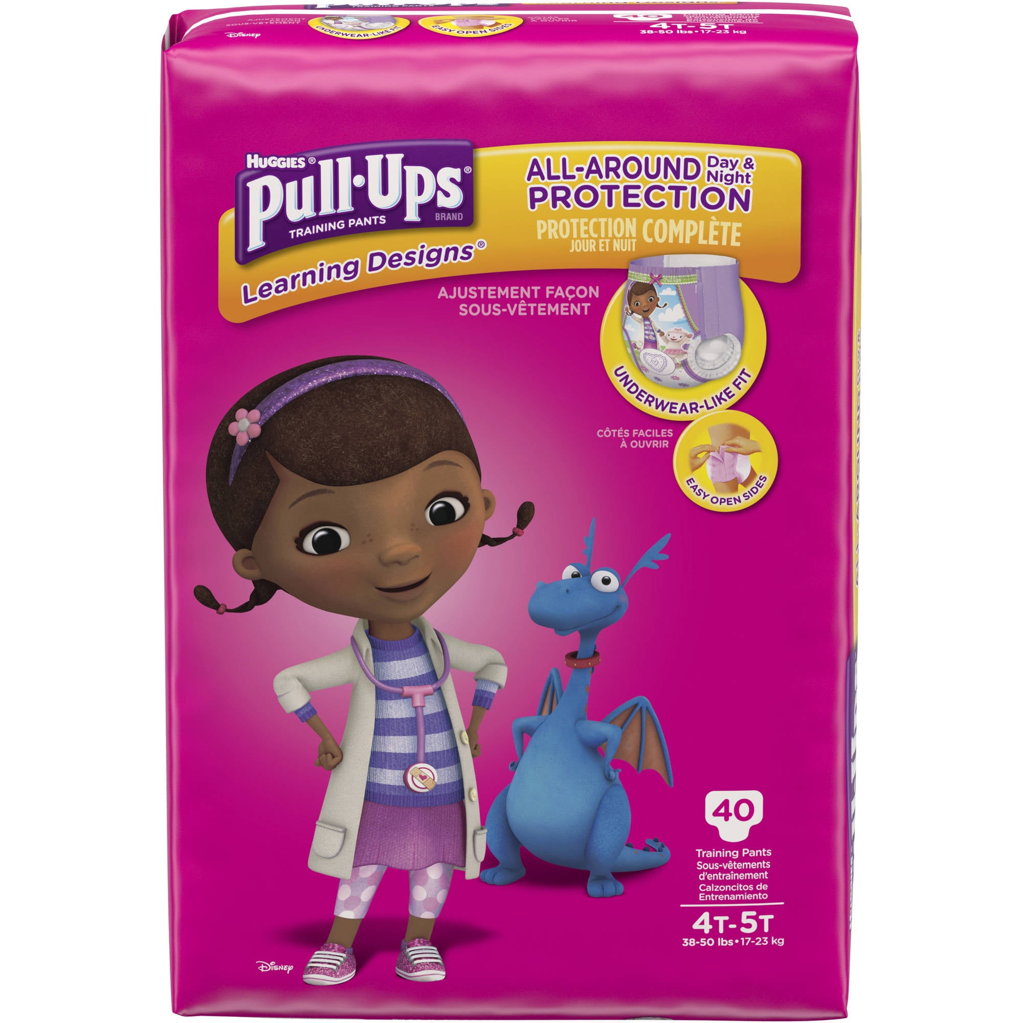 PullUps Girls' Learning Designs Training Pants, Size 4T5T, 40 Count