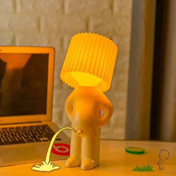 MR P Shy Boy Table Lamp, Creative and Cute Night Light with Touch Control, Desk Lamp for Kids Room, Bedroom, or Decor, Warm Light, Fun and Functional Gift Idea