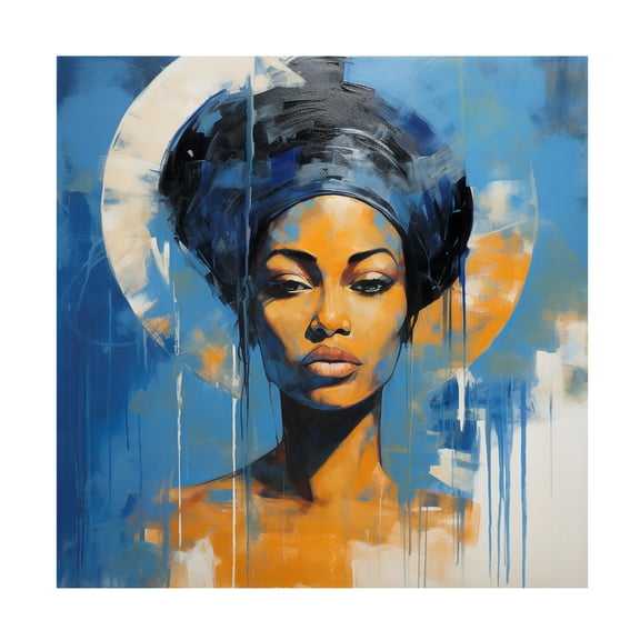 Canvas Wall Art - Ray Heere 'Colorful Model 12' Wall Art for Living Room, Bedroom, or Office Décor by Trademark Fine Art - 14 x 14 Inches