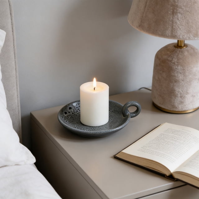 Yusimy Candle Holder Ceramic Kiln Transmutation Irregular Glaze for Home Tabletop Living Room Candlelight Decor