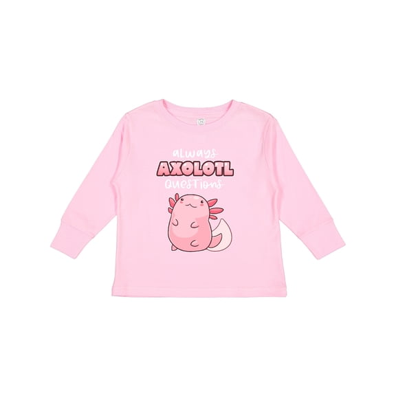 Inktastic Always Axolotl Questions Cute Curious Axolotl Boys or Girls Long Sleeve Toddler T-Shirt
