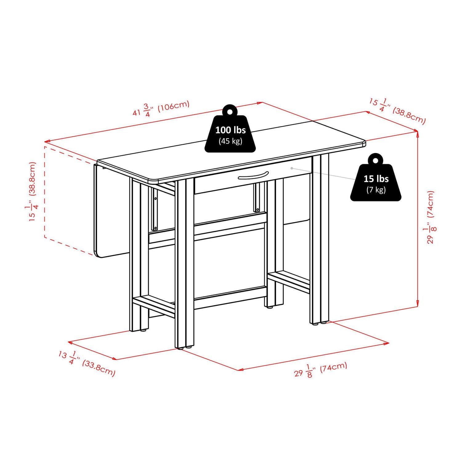 Winsome Taylor 3PC Drop Leaf Table & Ladder Back Chair