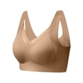 thumbnail image 4 of Wdgfv Seamless Jelly Bras for Women - Full Coverage Wireless Bra with Support and Lift for Older Khaki L, 4 of 5