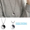 thumbnail image 3 of Necklace Punk Tai Chi Amulet Stainless Sweater Round Circle Steels Present Fashionable Pendant Link Cool Charm Wide Round Circle Chain Hide Rope, 3 of 7