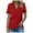 Red, variant on Women Blouses Womens Work Attire Casual Dressy Tops for Women Thermal Tops for plus Size Mid Sleeve Shirts Overlapping Top V Neck Womens Pom Blouse Soft Shirts Summer Dresses Army Green S