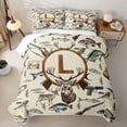 thumbnail image 2 of Castle Fairy Hunting Wood Letter L Quilt Full for Boys,Wildlife Pattern Full Bedspread Sets, 2 of 7