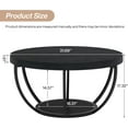 thumbnail image 2 of AEGFKDRound Coffee Table, 31.7" Black 2-Tier Circle Coffee Table with Storage Shelves, Modern Accent Cocktail Table Center Table for Living Room, 2 of 10