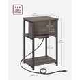 thumbnail image 6 of VASAGLE 3-Tier End Table with Charging Station Side Table with USB Ports and Outlets Nightstand Chestnut Brown and Black, 6 of 6