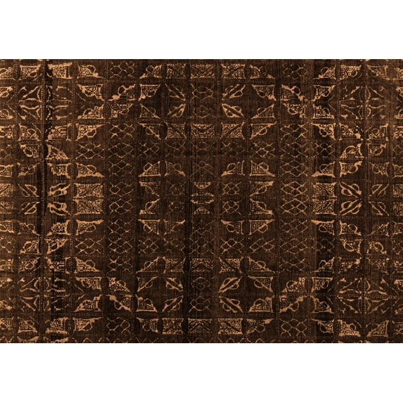 Ahgly Company Indoor Rectangle Abstract Orange Modern Area Rugs, 2' x 4'