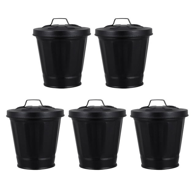 Shisuyan 5Pcs Tiny Garbage Containers Desktop Garbage Holders Miniature Trash Bins for Home