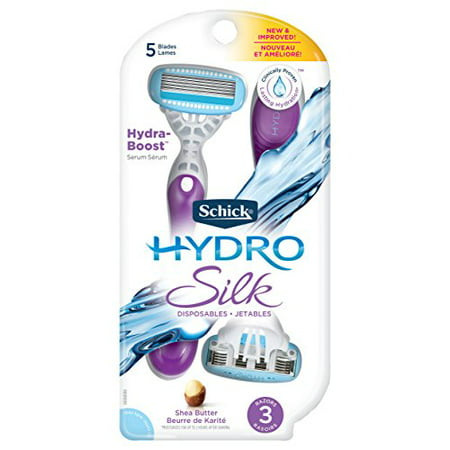 Schick Hydro Silk Razor Disposable Razors for Women with Moisturizing Serum, 3 (Best Cheap Razors For Women)