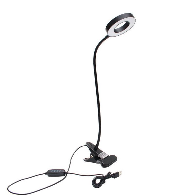 Lámpara de mesa LED, lámpara de mesa con protección para los ojos, se puede sujetar, lámpara de mesa para manicura, lámpara de mesa con atenuación de color, lámpara de mesa con tubo de temperatura, lámpara de mesa con concha negra ER