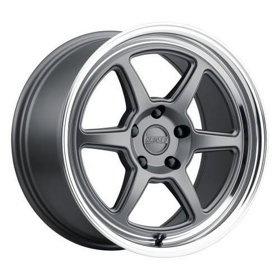 18x9 Kansei K14G Roku Matte Grey W/Machined Lip Wheel 5x120 (12mm)