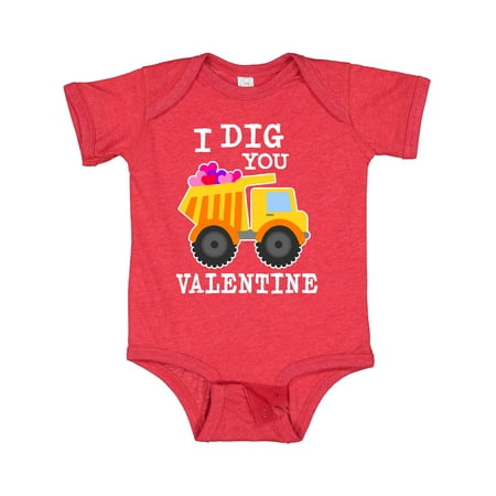 

Inktastic I Dig You Valentine with Truck and Hearts Gift Baby Boy or Baby Girl Bodysuit