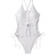 thumbnail image 1 of Trajes de baño de una pieza para mujer, bikinis sin espalda con tirantes ajustables a la moda de color sólido para mujer, traje de baño para mujer, 1 of 5