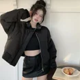 thumbnail image 3 of -Chaqueta Bomber acolchada corta para mujer, ropa de calle Vintage, cálida, de gran tamaño, Corea, Dongdaemun, invierno, 2023, 3 of 5