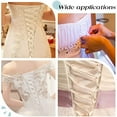 thumbnail image 4 of Women's Wedding Dress Zipper Replacement Adjustable Fit Satin Corset Kit Loops White Lace-up Back Kit with with Polyester Boning, 4 of 7