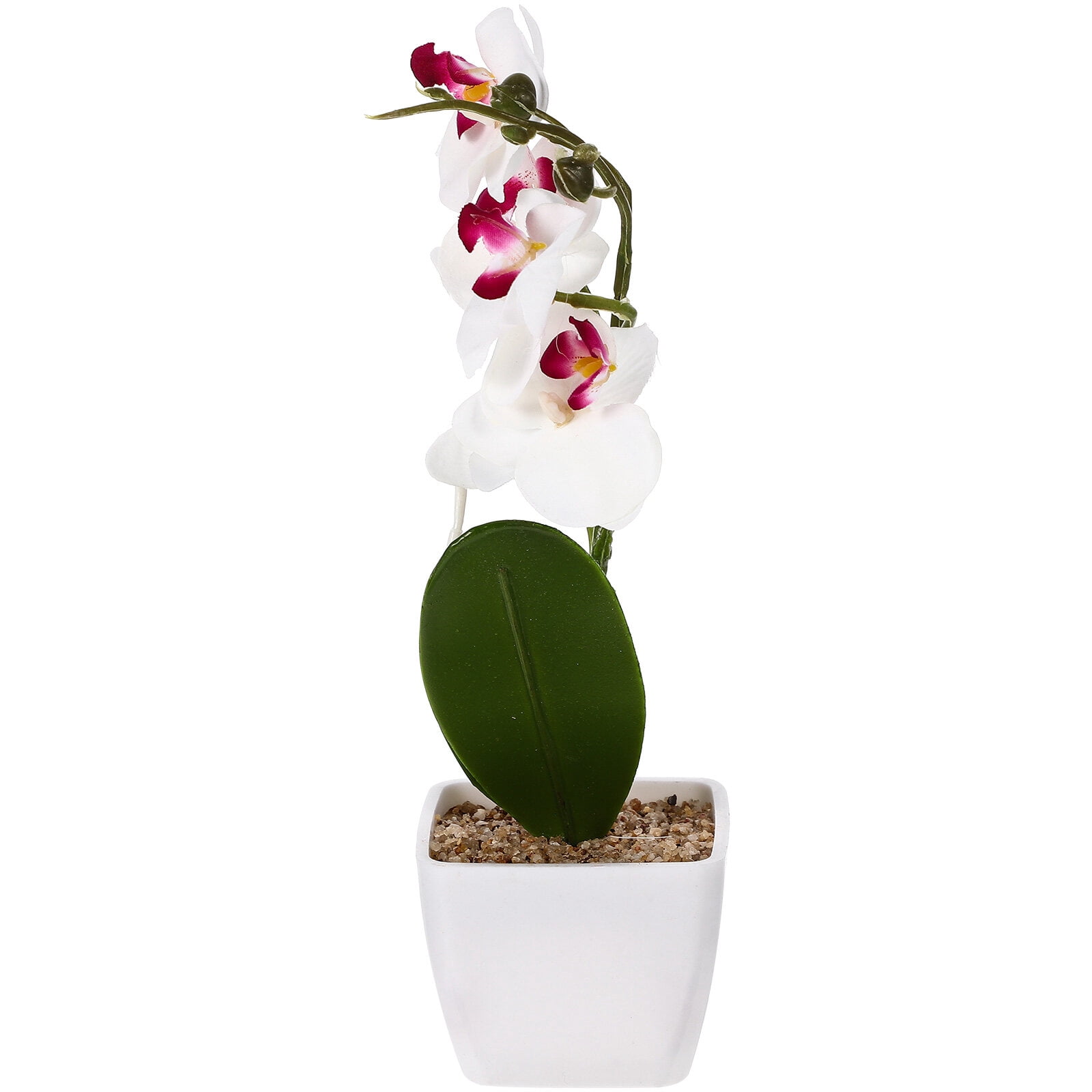 Realistic Artificial Phalaenopsis Faux Flower Orchid in Pot Fake Flowers for Table