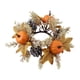 thumbnail image 3 of Candelabro de pilar con forma de anillo para Acción de Gracias, adorno para velas, corona de hojas artificiales, corona de calabaza para granja Naranja, 3 of 9