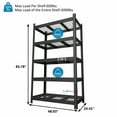 thumbnail image 5 of VEIKOUS 5-Tier Heavy Duty Metal Storage Rack W/ Adjustable Iron Mesh Shelf,48"L x 24"W x 84"H,  Black, 5 of 16