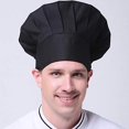 thumbnail image 2 of Black Unisex Toque With Elastic Band Kitchen Hats Bakers Caps Comfortable Durable Soft Cooking Cap For Men Women, 2 of 3