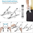 thumbnail image 5 of Laptop Stand for Desk, Ergonomic Design Adjustable Aluminum Foldable Portable Computer Stand, Compatible with MacBook Air Pro, HP, Lenovo, Dell, More 10-15.6”Inch and Tablets (Silver), 5 of 7
