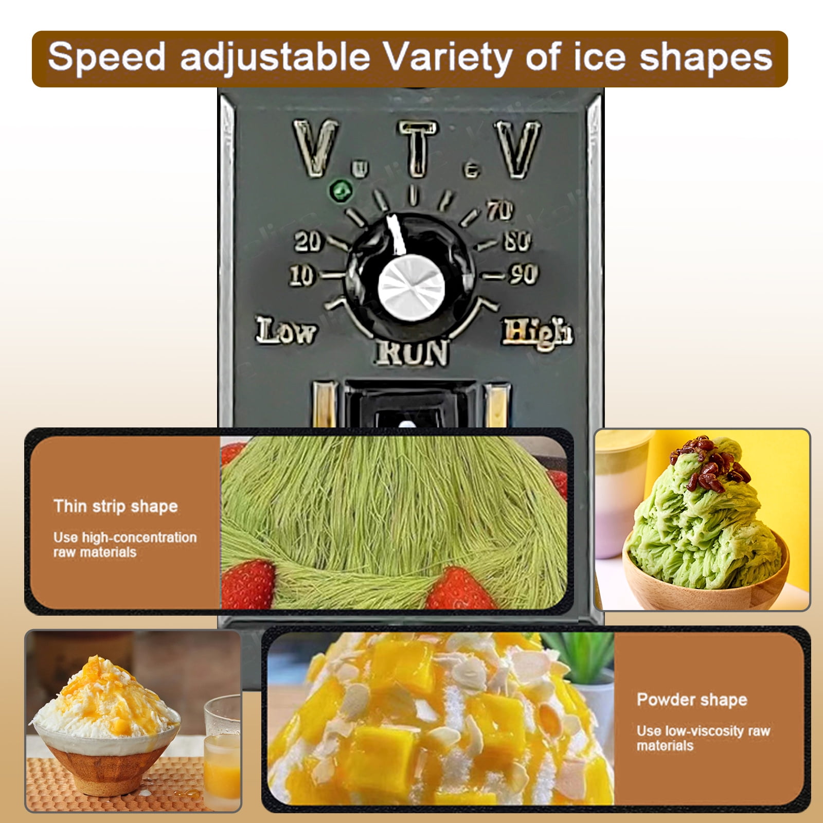 Kolice Commercial Automatic Snowflake Ice Maker, Shaved Ice Machine, Ice Crusher Shaver -245kgs/Day, Water Cooling,Refrigerated by Compressor