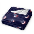 thumbnail image 2 of DouZhe Ultra-Soft Micro Fleece Lightweight Flannel Bed Blanket, 4th July Patriotic American Flag Print Cozy Warm Throw Blankets, 80"x60", 2 of 7