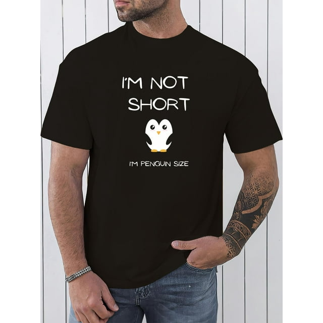 T-Shirt à Manches Courtes et Col Rond pour Hommes avec Imprimé Pingouin Super Mignon, Coupe Régulière, Mode pour les Vacances de Printemps et d'Été, pour Adultes, Hommes, Femmes, Adolescents, Fête des Pères, Fête des Mères