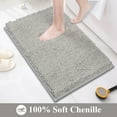 thumbnail image 3 of Vaukki Light Gray Bathroom Rug Sets 3 Piece Ultra Soft Absorbent Shaggy Bath Mat Non Slip Toilet Rug for Bathroom, 3 of 9