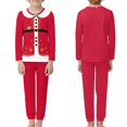 thumbnail image 2 of Renewold Christmas Pajamas Matching Family Pj Set Long Sleeve Tops and Pants 2 Packs Soft Red Loungewear Pjs Gingerbread Man Elf Lounge Set for Kids 11-12 Years, 2 of 5
