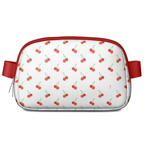 Cherry Print Fanny Pack – Cute Red Cherry Waist Bag – Waterproof Belt Bag for Sweet & Fun Summer Adventures