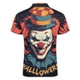 thumbnail image 5 of Psychedelic Clown Joker Men Zipper T-shirt Summer Casual Short Sleeve T-shirt Top, 5 of 7