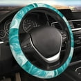 thumbnail image 5 of Fuzoiu Teal Turquoise 1 Print Elastic Stretch Steering Wheel Cover, Universal 15 Inch Automotive Steering Wheel Cover, Anti-Slip Sweat Absorption Universal Car Accessories for Women Men, 5 of 6