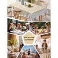 thumbnail image 6 of Beige Boho Tablecloth Square Table Cloth 54x54, Waterproof Tablecloth Outdoor Table Cloth, Retro Farmhouse Ethnic Abstract Geometric Art Washable Table Cover for Kitchen Dinning Party, 6 of 8