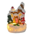 thumbnail image 2 of sunsanly LED Christmas Gingerbread House Ornament Resin Winter Village House Statue Miniature Light-up Building Figurine for Home Tabletop Decor, 2 of 8