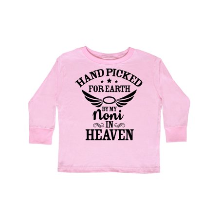 

Inktastic Handpicked for Earth By My Noni in Heaven with Angel Wings Gift Toddler Boy or Toddler Girl Long Sleeve T-Shirt