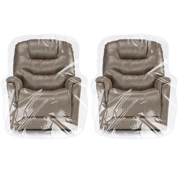 NVAAV 2-Pack Extra Large Clear Furniture Covers, 4 Mil Heavy Duty Plastic Storage Bags for Moving, Waterproof Dustproof Protectors Fit Armchairs & Recliners Up to 65"L x 43"W x 35"H