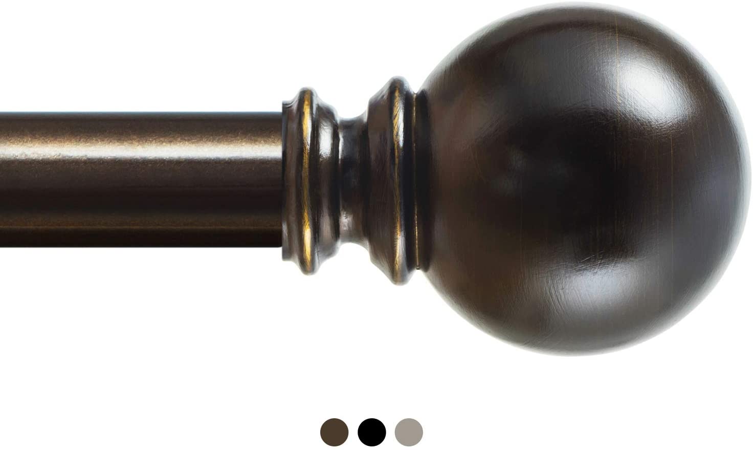 Bronze Kamanina 1 Curtain Rod Single Window Rod 36 72 Round Finials Drapery Rod Home Dcor Home Urbytuscom