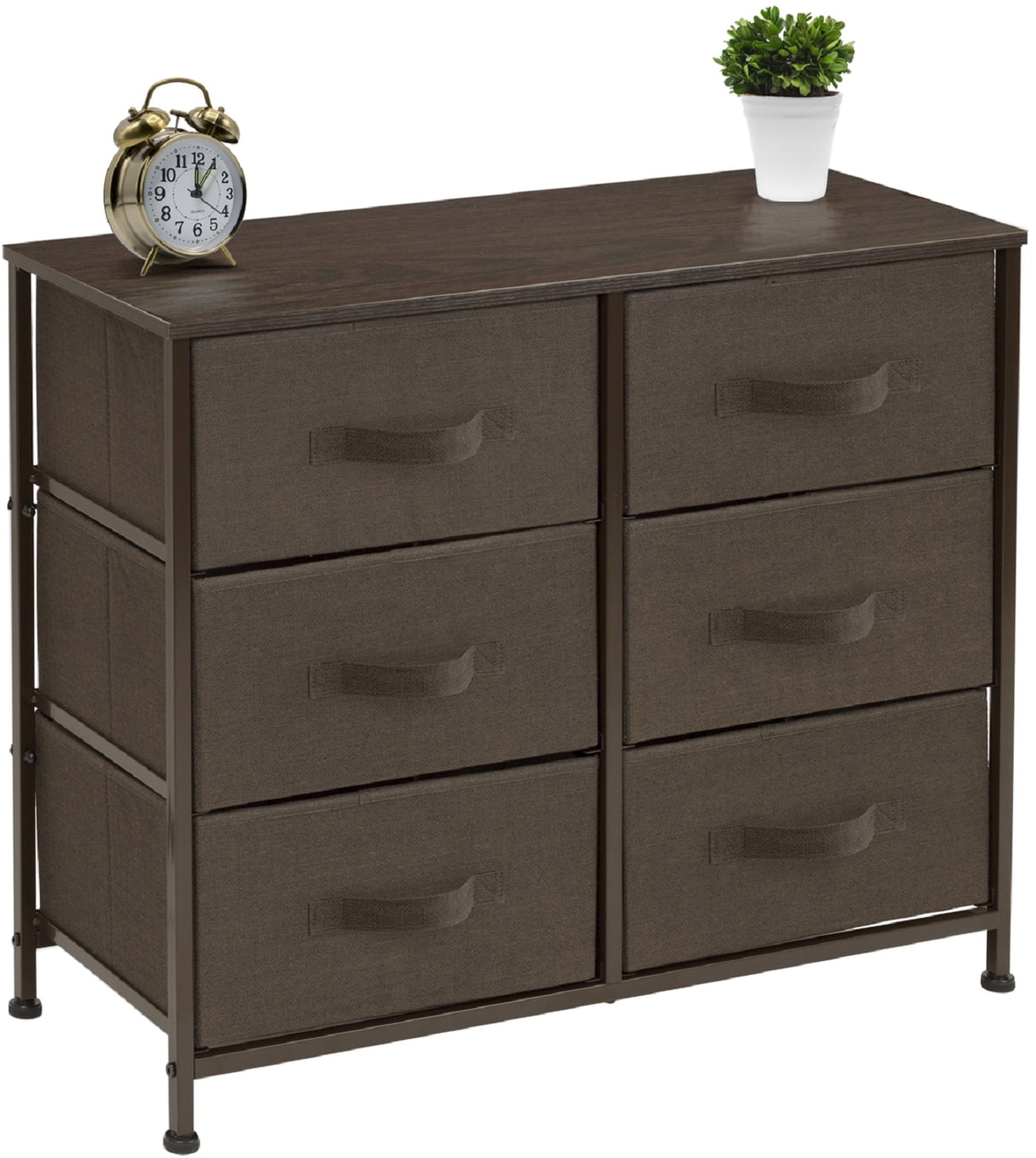 Extra Wide Dresser Organizer With 6 Drawers Brown