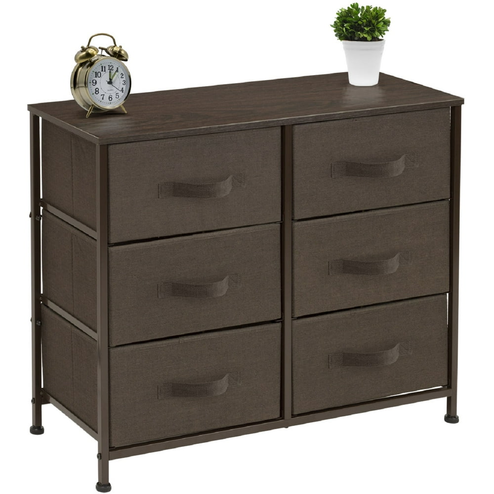Extra Wide Dresser Organizer With 6 Drawers Brown