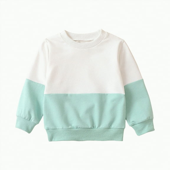 Caqnni Kids Little Girls Boys Tunic Tops Crewneck Soft Solid Color Long Sleeve Casual Pullover Sweatshirt Fall Winter Sweatshirts Long sleeved T-shirt for 12-18 Months