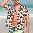 thumbnail image 5 of Lsque Football pattern Hawaiian Shirt for Men, Unisex Summer Beach Casual Short Sleeve Button Down Shirts-Small, 5 of 9